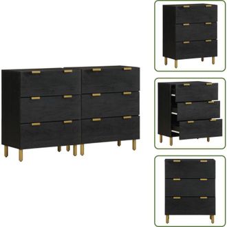 vidaXL Credenze per casa - vidaXL Credenze 2 pz Nere 60x33x75 cm in Legno Multistrato - Credenze per bagno