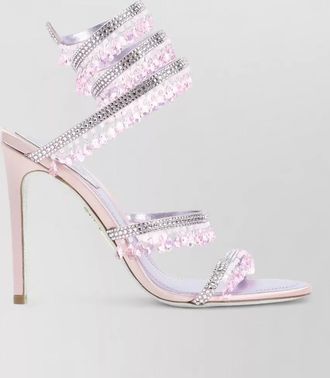 Rene Caovilla sandal open toe stiletto heel crystal straps