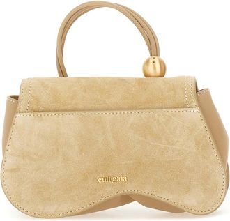 Cult Gaia Womens Mini Handbag Kazia Beige Calf Leather Handbags Hand Bags