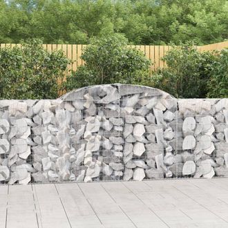 Berkfield Home Arched Gabion Baskets 4 pcs 300x30x100/120 cm Galvanised Iron in Silver