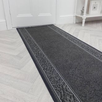 Runrug Hallway Runner Rug - Non-Slip, Hardwearing, 5.4mm - St Tropez in Grey | Size: 100 cm x 300 cm