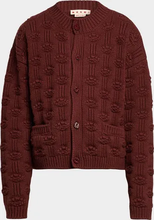 Marni Men & apos;s Wool and Cashmere Geometric-Jacquard Cardigan
