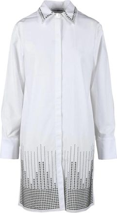 Paco Rabanne Indigo Cotton Shirt with Geometric Dot Pattern