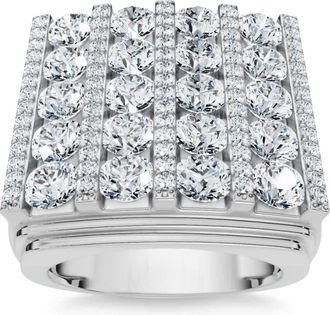 Pompeii3 7Ct Diamond Ring Mens Round Flashy Polished Wedding Band in White or Yellow Gold