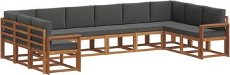 vidaXL Conjunto De Sof&aacute;s De Exterior 10 Uds. Natural Y Antracita Vidaxl