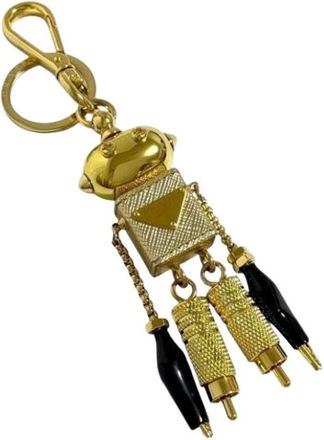 Prada Pre-owned Metalen Sleutelhanger - unisex - Vintage Accessoires - Geel - ONE Size - Vintage