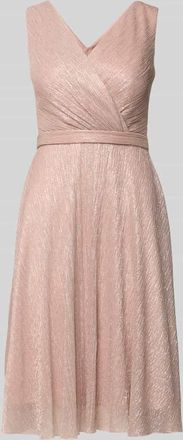 Troyden Collection Knielanges Cocktailkleid mit V-Ausschnitt in Rose, Gr&ouml;&szlig;e 32