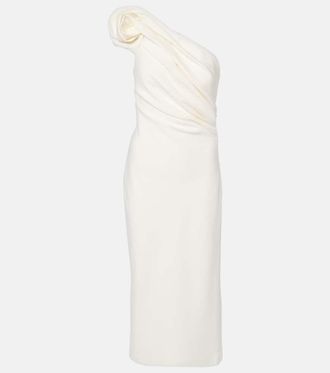SAFiYAA Granalle draped crepe cocktail dress