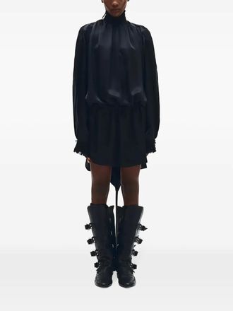 Ann Demeulemeester Jenna satin dress - women - Mulberry Silk - 38 - Black