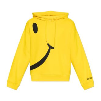 Moschino Hoodies, male, Yellow, Size: M Smiley Hoodie