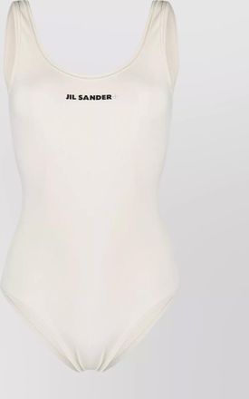Jil Sander logo print one-piece swimsuit