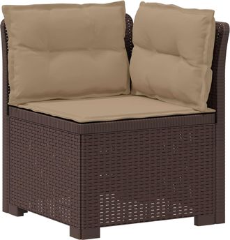 vidaXL Sill&oacute;n Individual De Jard&iacute;n Con Cojines Apariencia De Ratan Pp Vidaxl