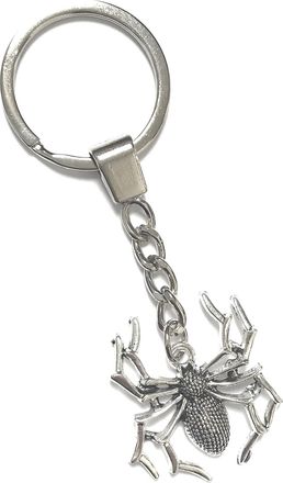 Generic KEYRING - Arachnid- Silver Plated. Split Ring. Key Ring. Gothic, Emo, Halloween, Horror, Wildlife. Spider