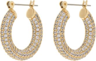 Luv AJ Baby Amalfi Pav&eacute; Hoop Earrings in Gold at Nordstrom