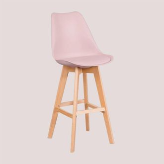 Sklum Pack De 4 Taburetes Altos 75 Cm Con Coj&iacute;n En Polipiel Nordic Sklum