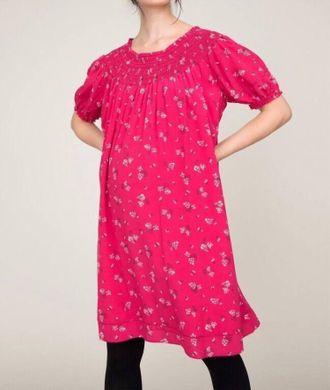 Hatch Leona Maternity Dress In Azalea/canterbury