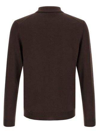 Zanone Virgin Wool Blend Polo Shirt - Brown