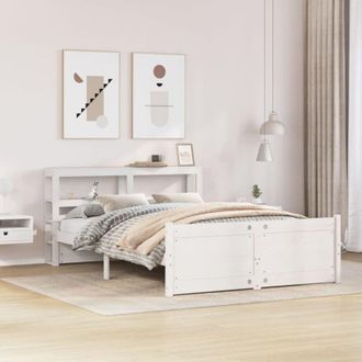 vidaXL Vidaxl - Estructura De Cama Con Cabecero Sin Colch&oacute;n Blanco 120x200 Cm