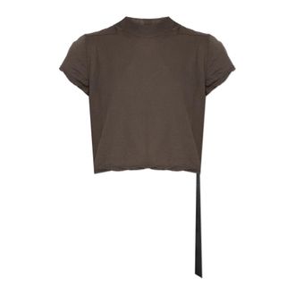Rick Owens T-Shirts, female, Brown, Size: XS Strap-detail T-shirt