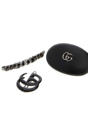 Gucci Womens Hair Clip Set Black Pins Claws & Clips