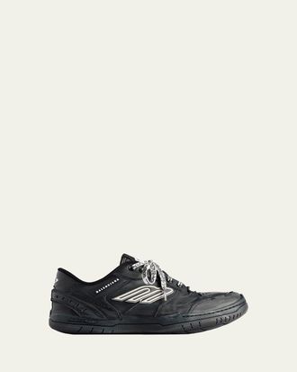 Balenciaga Mens Hamptons Calfskin Low-Top Sneakers