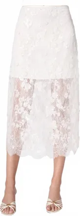 Cami NYC Aylin Sequin Lace Midi Skirt In White