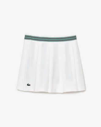 Lacoste Womens Lined Piqu&eacute; Tennis Skirt In White