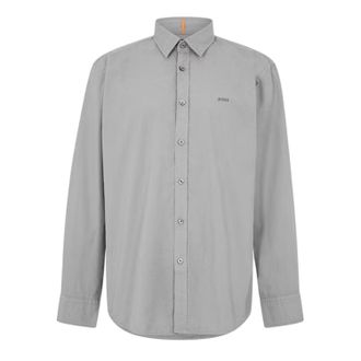 HUGO BOSS Elegant herenoverhemd met lange mouwen, maat 6 M (Grijs)