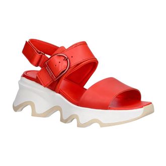 Sorel Schoenen, Dames, Rood, 36 EU, Leer, Platte Sandalen