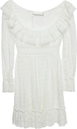 Zimmermann Abito corto in cotone - Bianco