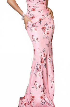 Portia & Scarlett Sweatheart Floral Gown In Pink Multi