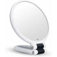OEM Espejo De Aumento De 15x, Espejo Plegable De Doble Cara Para Diversos Detalles De Maquillaje (blanco) - Crezuo