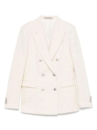 Tagliatore Micro-Paillettes Embellished Paris Double-Breasted Blazer Clothing