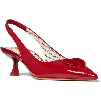 Kate Spade New York lover crinkle patent leather slingback pump in Dark Scarlet at Nordstrom Rack, Size 5