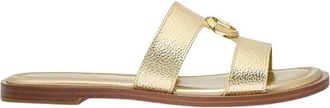 Michael Kors Erin Metallic Leather Sandal - Dames - Sandalen - Geel - 40 EU - Leer - Schoenen
