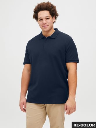 Jack & Jones Plus Size Poloshirt JJEAUSTIN POLO SS NOOS PLS, Herren, Gr. 4XL, blau (navy blazer detail:classic), Jersey, Obermaterial: 58% Polyester, 40% Baumwolle, 2% Elast