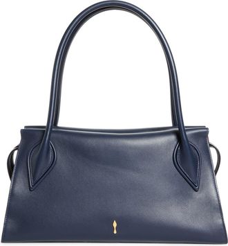 Christian Louboutin Medium Baguette Leather Shoulder Bag in Bl4G Marine at Nordstrom