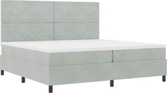 vidaXL Vidaxl - Cama Tipo Box Spring Gris Claro 200 X 200 Cm Terciopelo