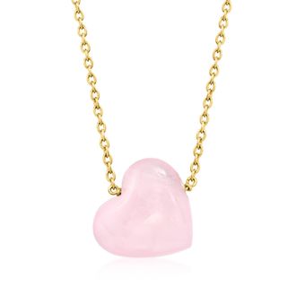 Ross-Simons Puffy Birthstone Heart Necklace in 18kt Gold Over Sterling