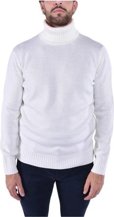 KANGRA Stockinette Turtleneck Sweater - Heren - Coltruien - Wit - 2XL - Wol - Truien & Vesten