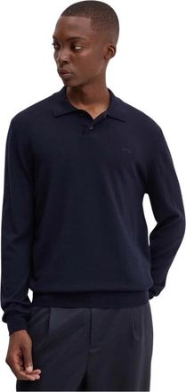 A.P.C. Polo Jacob Logo - Heren - Ronde hals truien - Blauw - S - Wol - Truien & Vesten