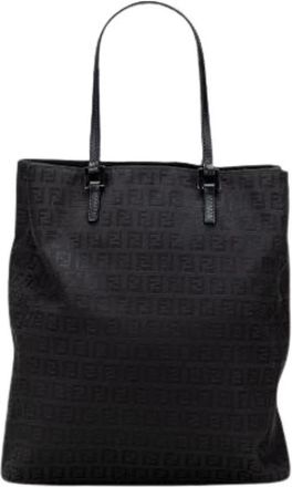 Fendi Pre-owned Tote Bags, female, Black, Size: ONE SIZE Pre-owned Canvas Tote