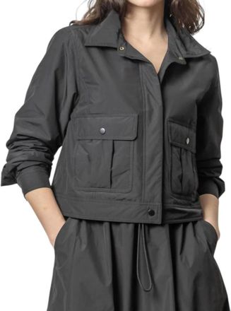 Lilla P Nylon Utility Jacket In Jet Black