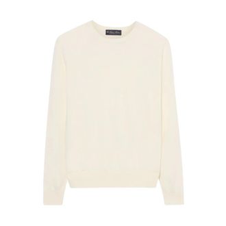 Brooks Brothers Merino Wool Crewneck - Dames - Ronde hals truien - Wit - XS - Wol - Truien & Vesten