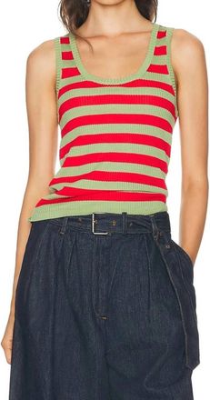 Dries Van Noten Tovia Tank Top In Red Medium Green