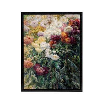 Artery8 Gustave Caillebotte Chrysanthemums in the Garden Framed Canvas Art | Size: W24 x H32