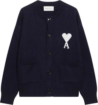Ami Crewneck Cardigan - Heren - Truien - Blauw - Maat: S Katoen