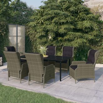vidaXL Juego De Comedor De Jard&iacute;n 7 Piezas Marr&oacute;n Vidaxl