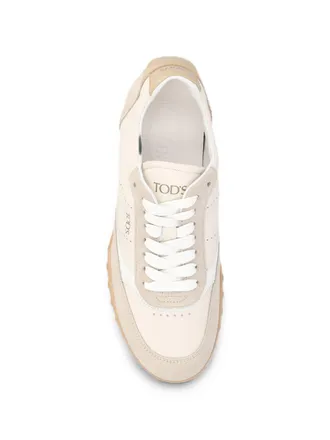 Tod's Leather & Suede Sneaker - Beige