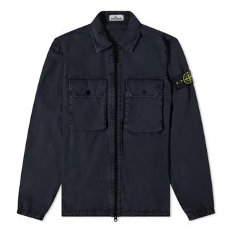 Stone Island 2 Pocket Brushed Cotton Shirt Jacket Navy 7515113WN-V0120